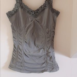 M. Rena gray lacy tank